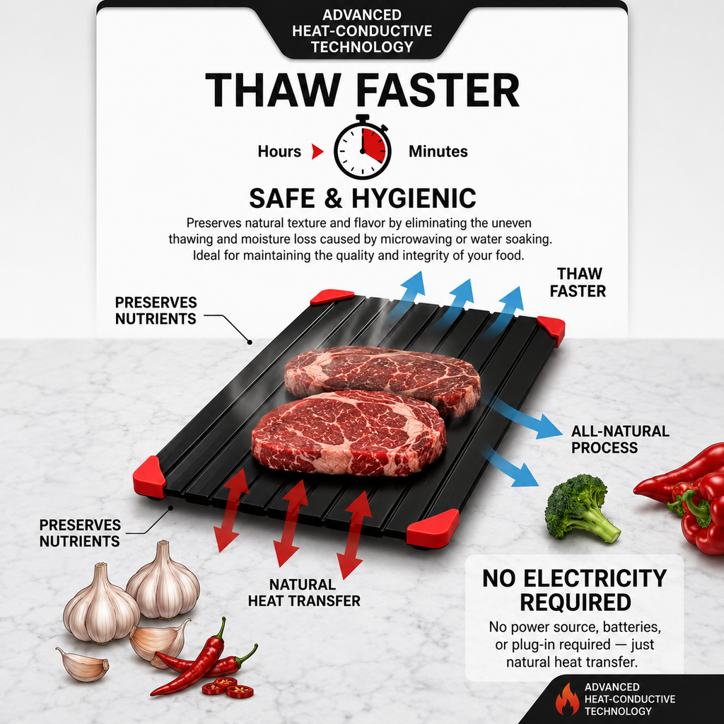 Aluminum Defrosting Tray – Fast, Natural Thawing Plate