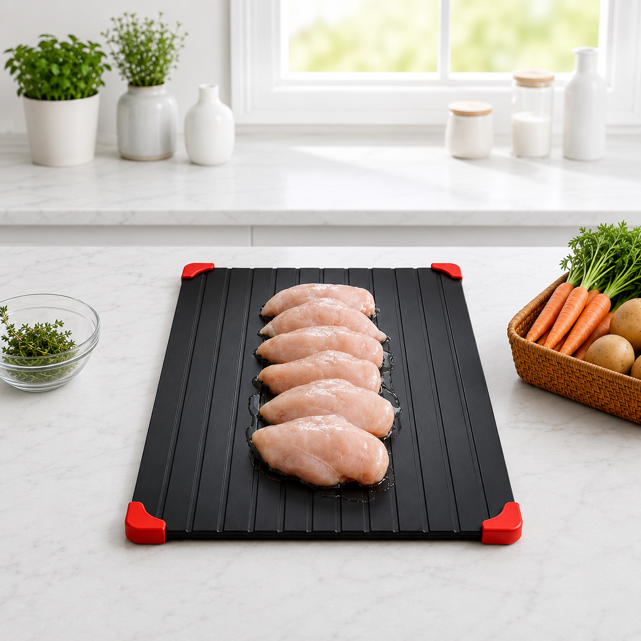 Aluminum Defrosting Tray – Fast, Natural Thawing Plate