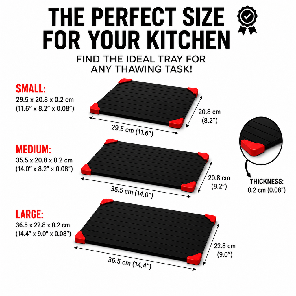 Aluminum Defrosting Tray – Fast, Natural Thawing Plate